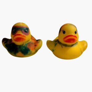 Mini Rubber Ducky Hipster Couple Pair Duckies Lot 2